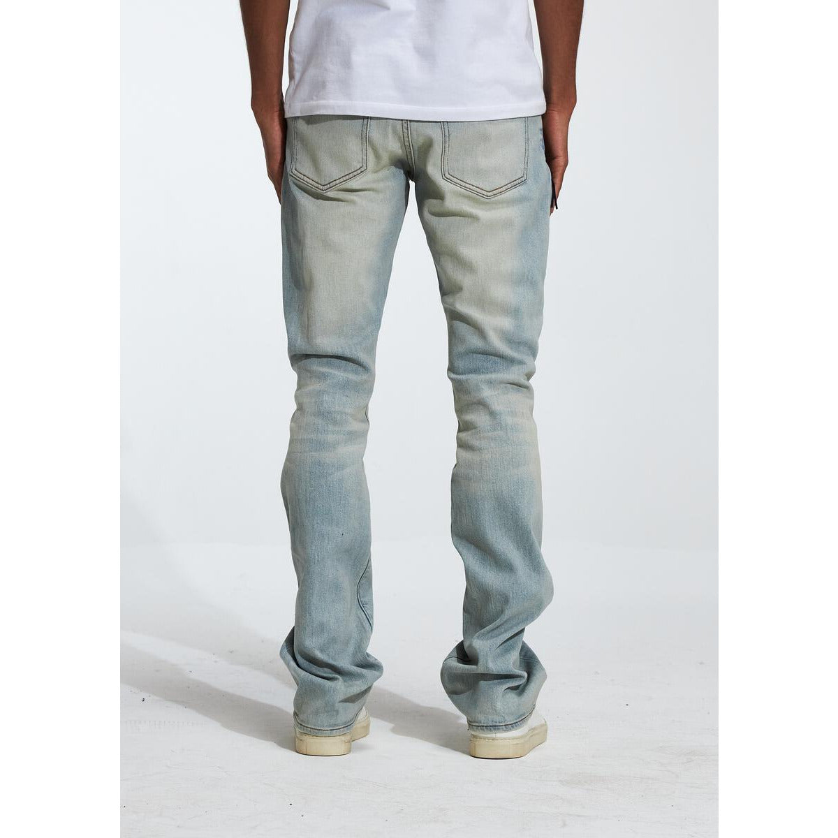 Embellish Hills Blue Wash Denim (EMBF222-15) - Distressed, vintage-inspired jeans with a classic blue wash and authentic denim detailing