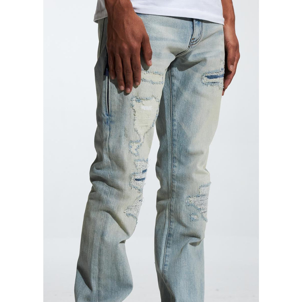 High-quality back view of Embellish Hills Blue Wash Denim (EMBF222-15) showcasing the classic five-pocket design