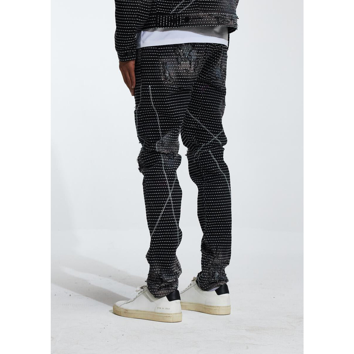 Embellish Sunview Black Ripped Denim (EMBF222-20) showcasing fashionable distressed design