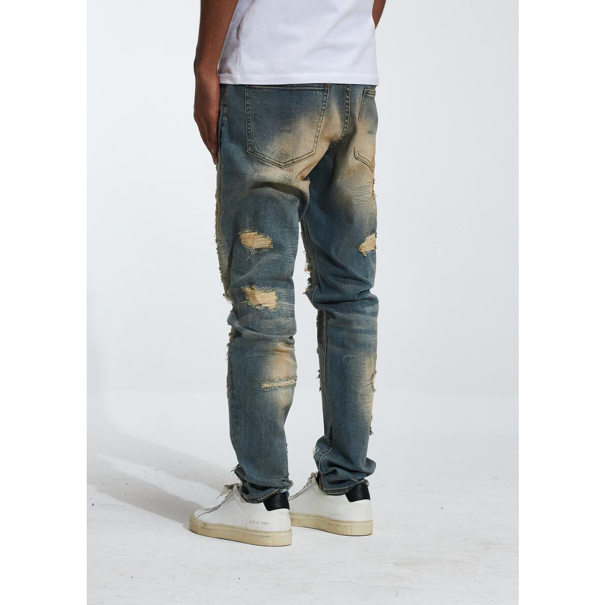 Embellish Gemdale Sand Wash Denim jeans showcased in a lifestyle setting with a modern and urban vibe