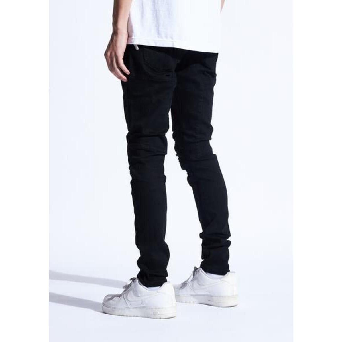 Crysp Denim Kurt Black Jeans (CRYF222-215) paired with white sneakers and a t-shirt