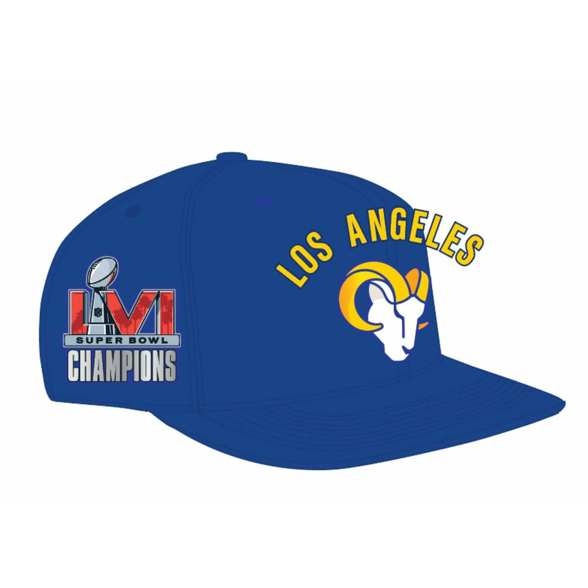Blue Los Angeles Rams Stacked Logo Snapback Hat with Pro Standard Branding