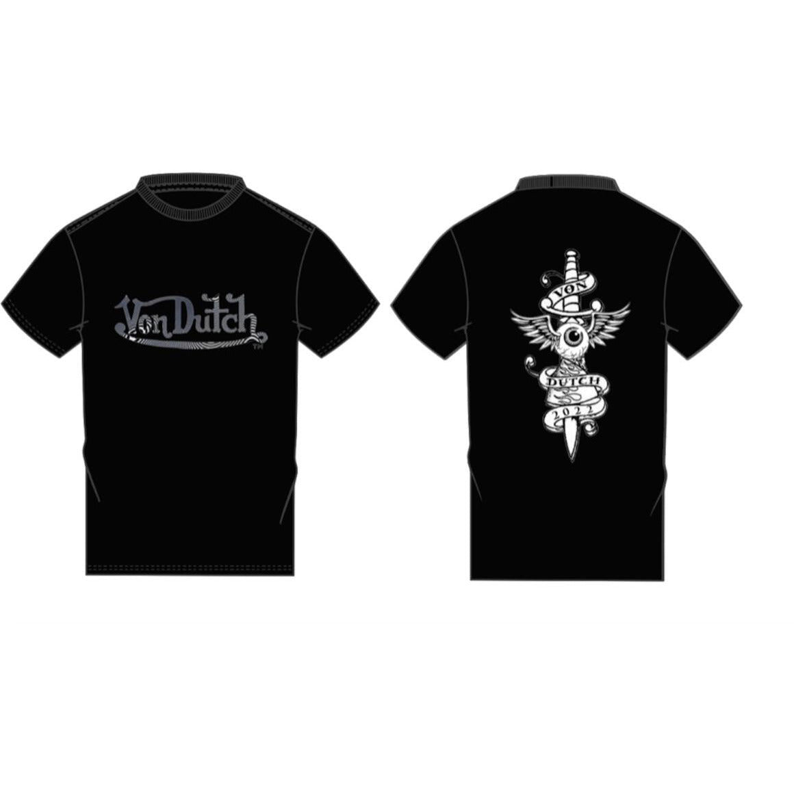 Von Dutch Sword Black Tee - Men's graphic t-shirt with iconic brand logo design