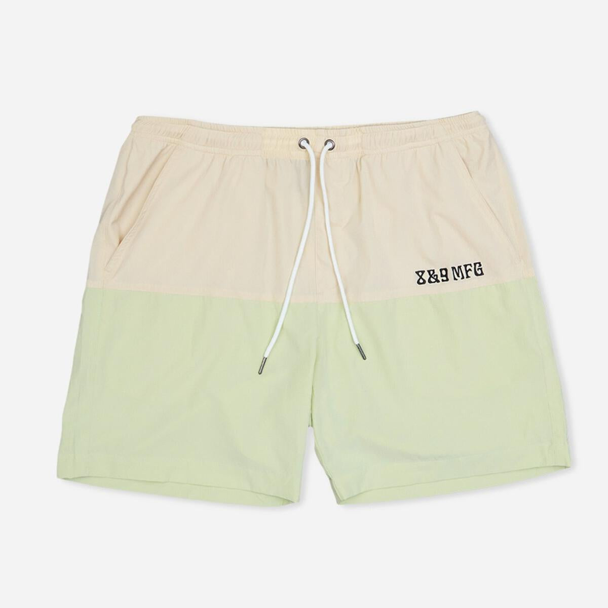 Men's Sand Mint Nylon Shorts by 8&9 featuring a comfortable and stylish design perfect for summer activities and casual wear