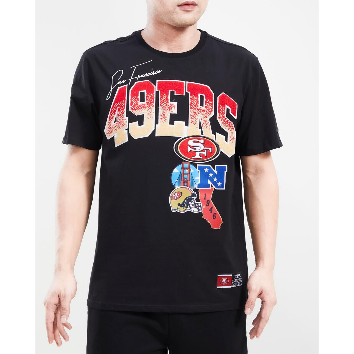 SAN FRANCISCO 49ERS CLASSIC CHENILLE SJ TEE (BLACK) – Pro Standard