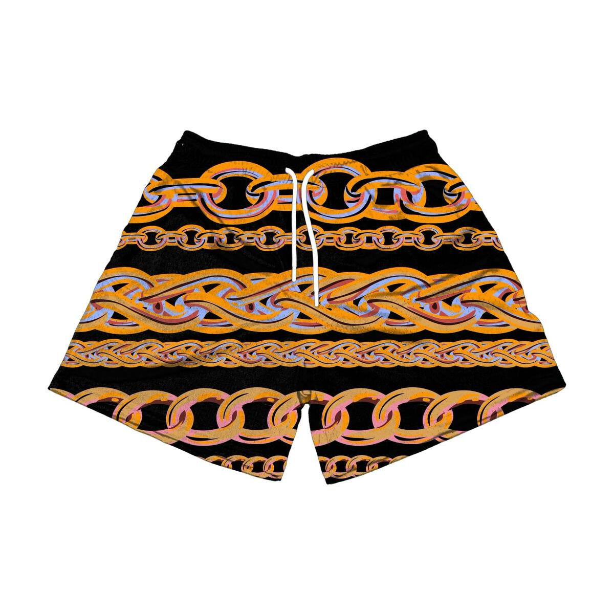 Alt text: The Edition Brand Te Links Shorts in Aztec Gold, a stylish and comfortable option for warm weather outings and activities