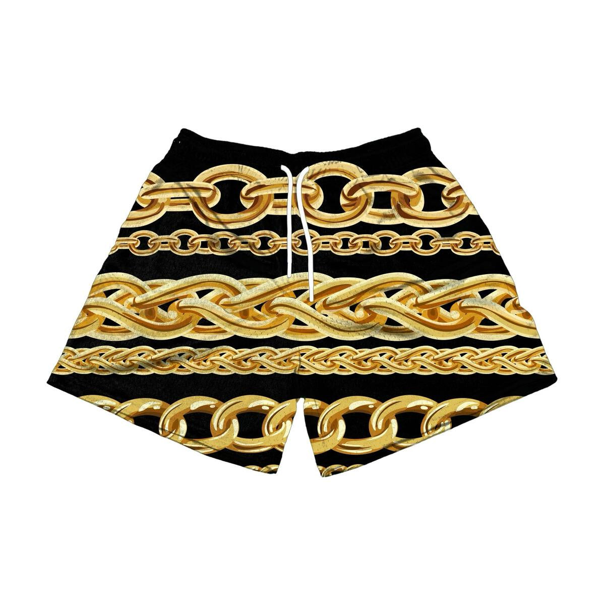 Black and gold Edition Brand Te Links Shorts with stylish design