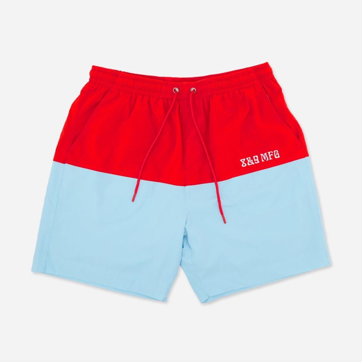 8&9 Mas Fresco Red Sky Nylon Shorts - comfortable and stylish activewear for men