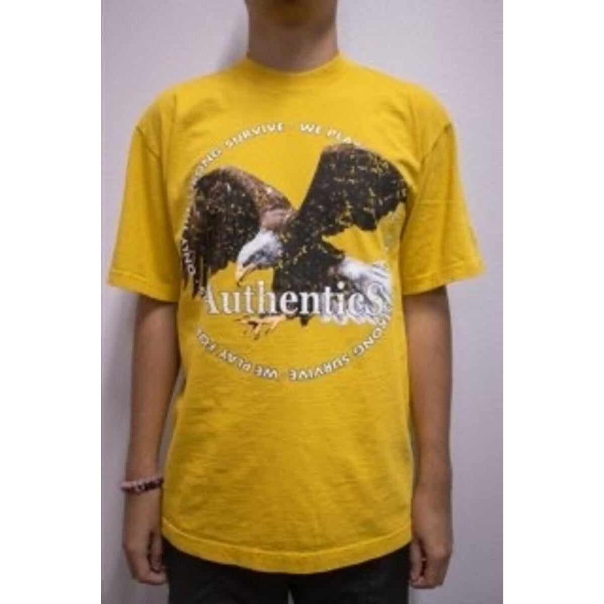 Authentics Eagle Tee in vibrant yellow, perfect for casual and outdoor wear