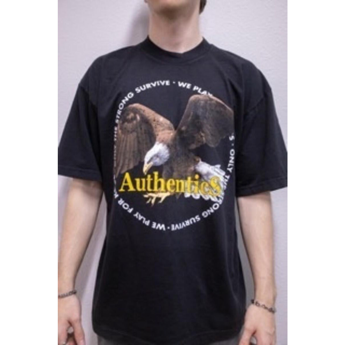 Black Authentics Eagle Tee featuring a bold eagle graphic design