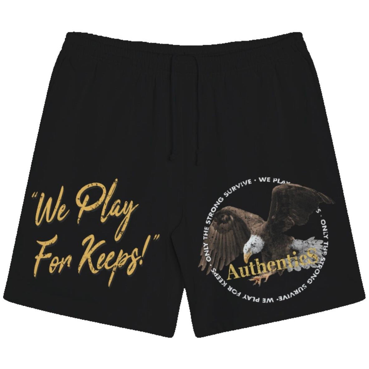 Black Authentics Eagle Shorts featuring a sleek, comfortable design for men