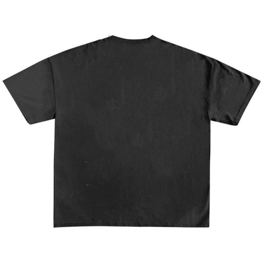 Retrovert Paradise Black Tee - vintage-inspired graphic t-shirt with palm tree design