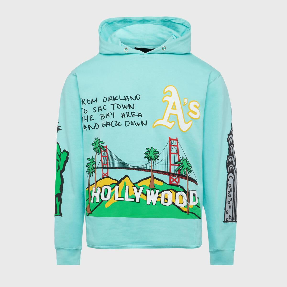 Homme Femme CALI to NYC Hoodie Aqua