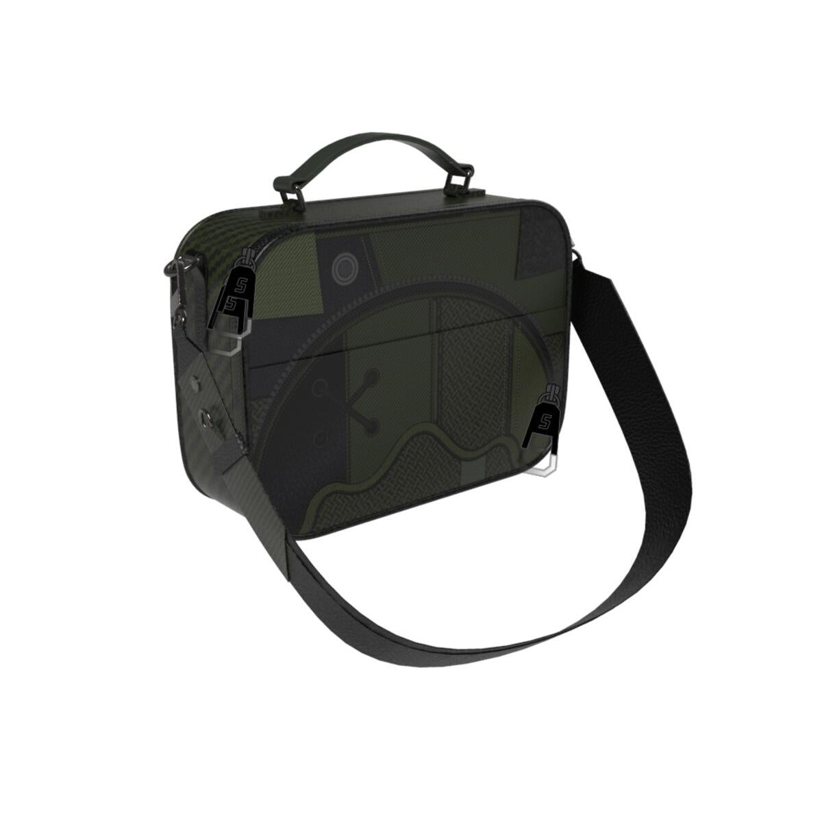 Black and red Sprayground Special Ops Mach 10 Brick Messenger Bag (B5522) with military-inspired design and multiple compartments for storage and organization