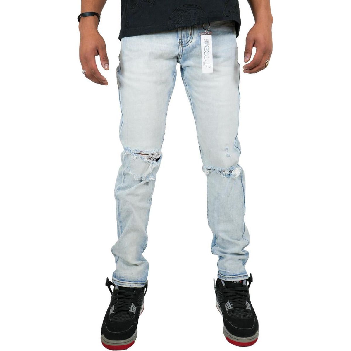 Preme Ice Wash Ripped Denim Jeans (PR-WB-1256) for men