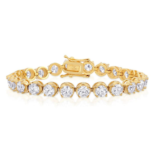 Gold Gods 4MM 7.5" Diamond Buttercup Tennis Bracelet - Gold