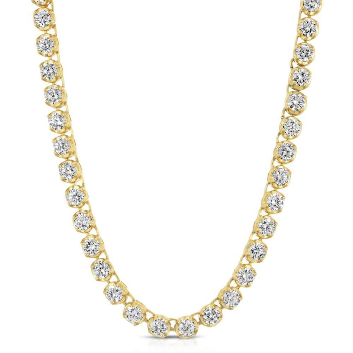 Shiny 22 inch Gold Gods 6MM Diamond Buttercup Tennis Chain necklace