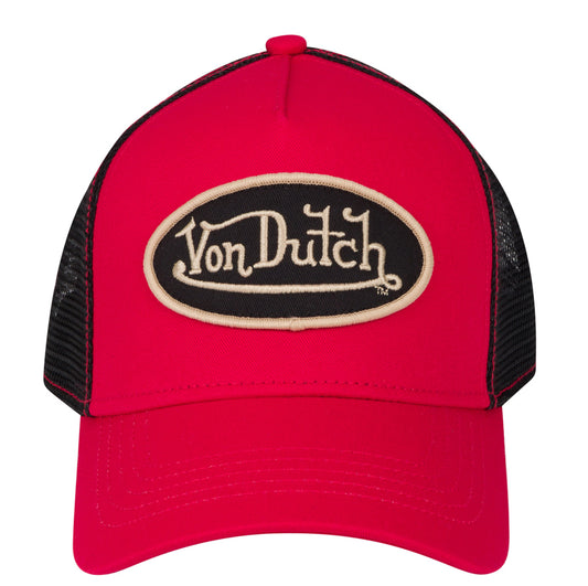 Von Dutch "Black VD Logo" All Red Trucker Hat