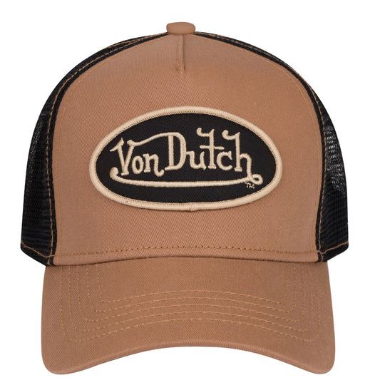 Von Dutch "Black VD Logo" Taupe Trucker Hat