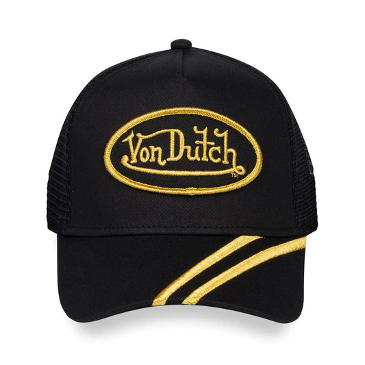 Von Dutch "Racing VD Logo" Black/Gold Trucker Hat