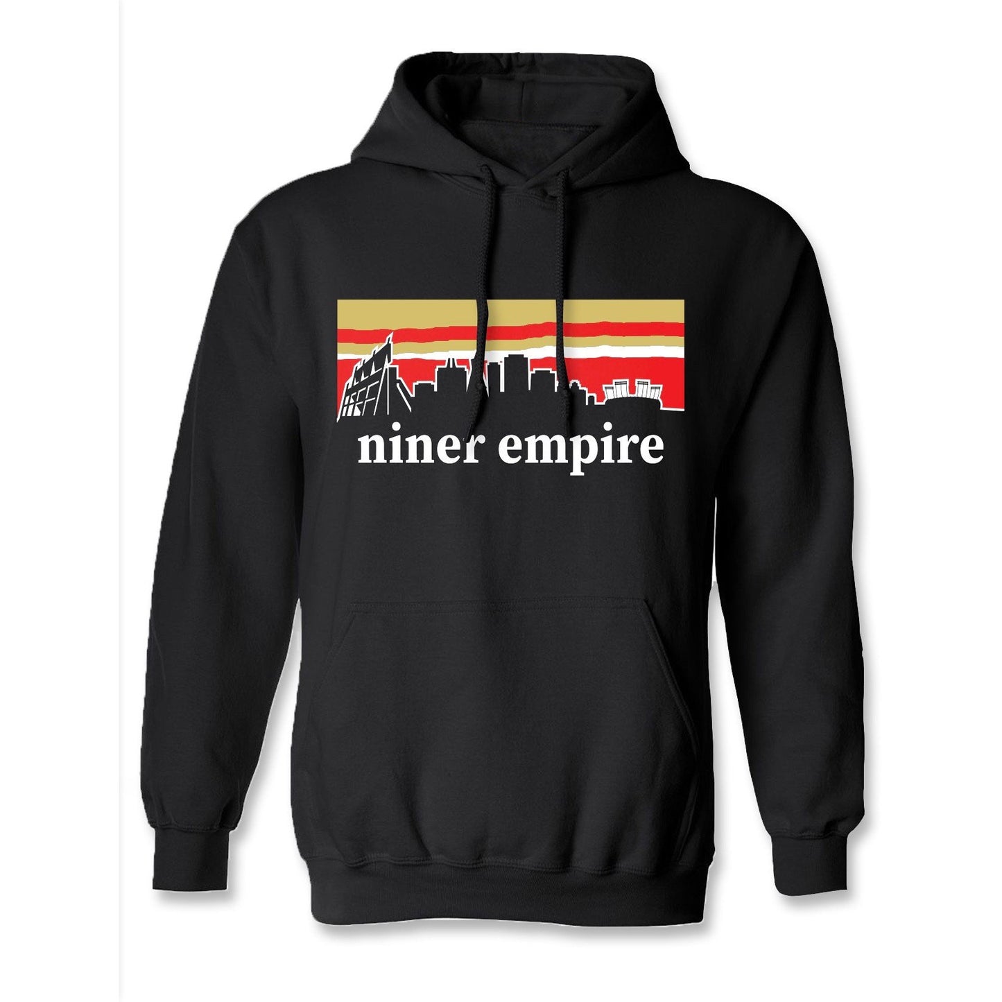 Black hoodie with Niner Empire logo, perfect for showing team pride