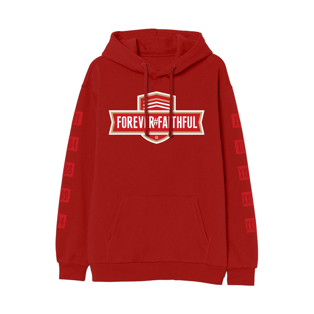 SAVS Forever Faithful Red Hoodie - Cozy, warm, and stylish red hoodie with the SAVS Forever Faithful logo