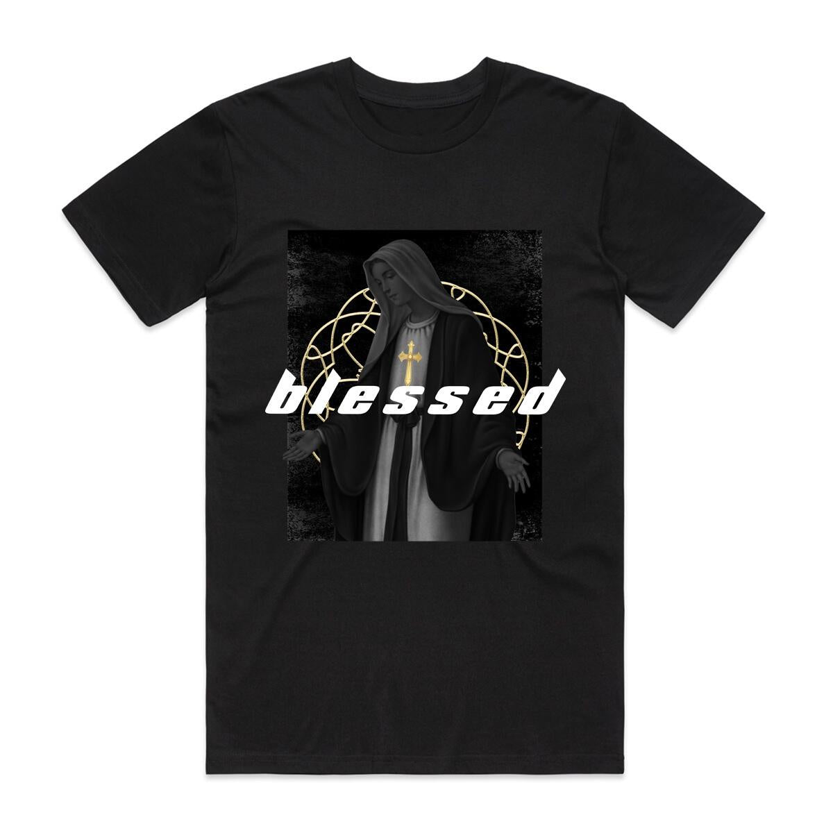 Just Hustle "Blessed Dark Mary" Black Tee