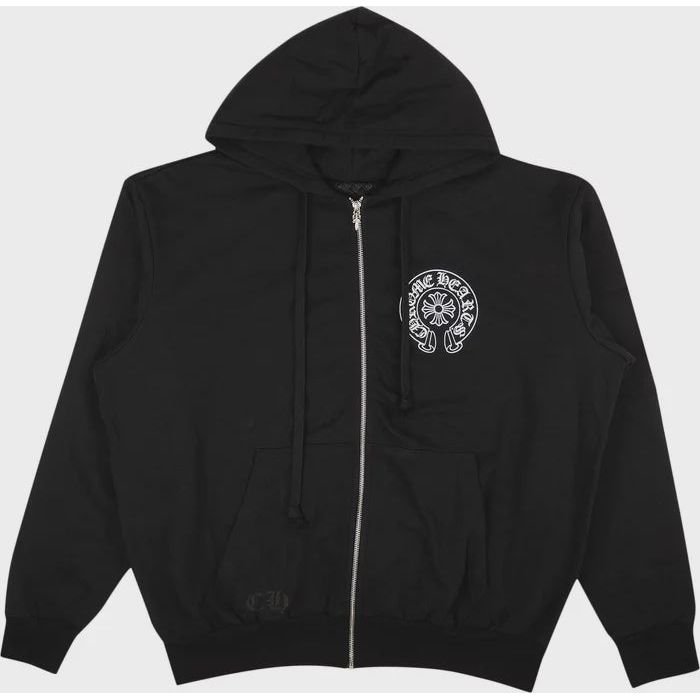 Black Chrome Hearts Los Angeles Zip Up Hoodie with signature logo