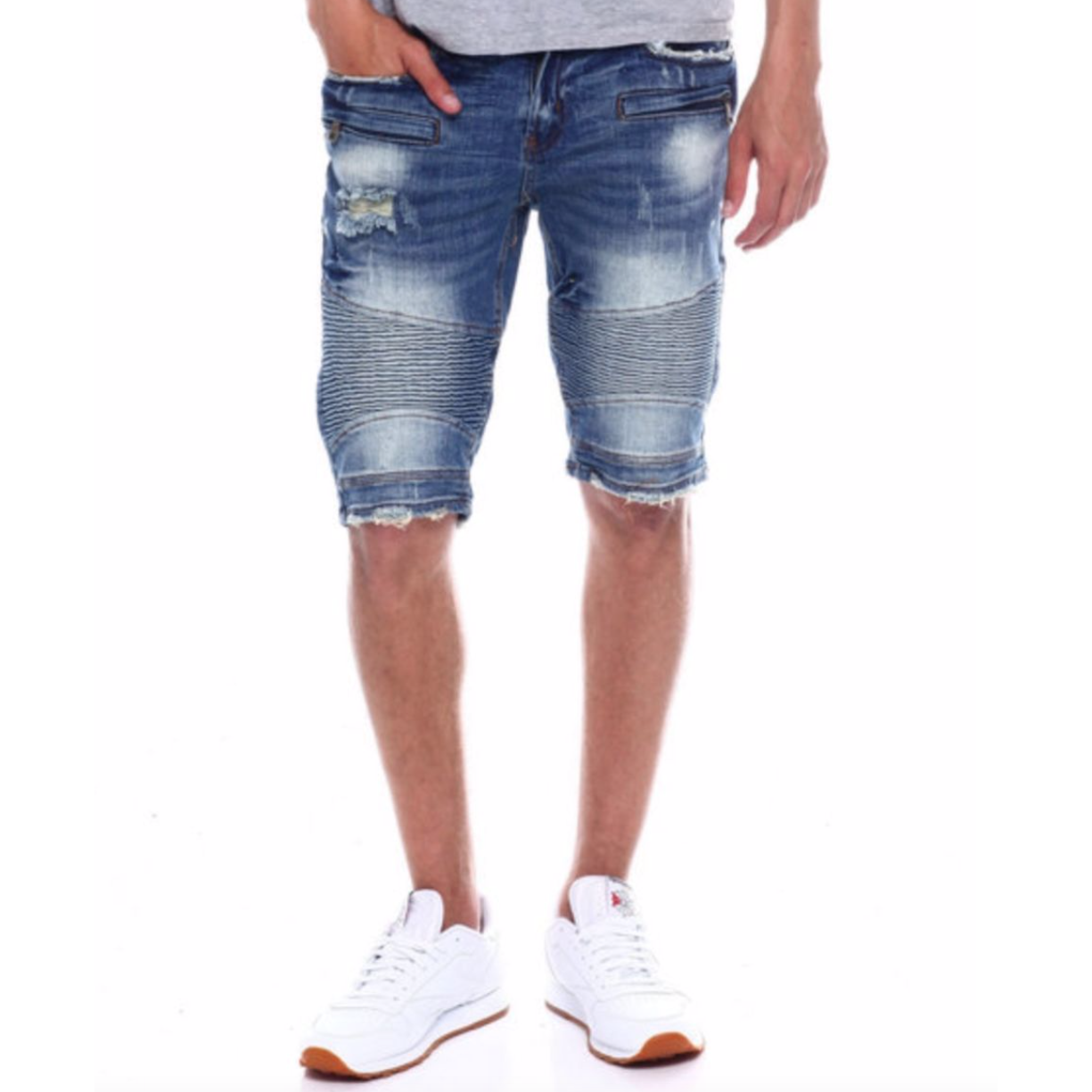 PREME Geneva Indigo Denim Shorts (PR-WB-160) - High-quality, comfortable, and stylish denim shorts in a deep indigo color