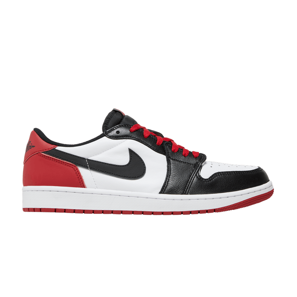 High-quality image of the Jordan 1 Retro Low OG - Black Toe (2023) (CZ0790-106) sneaker, featuring the iconic black toe design and classic retro styling
