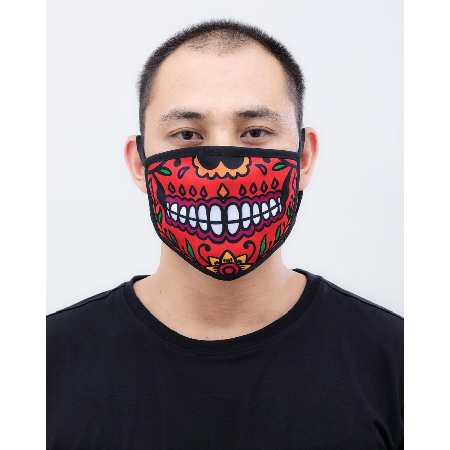 Alt text: Colorful and intricately designed Hudson Face Mask Day of The Dead, a unique product for stylish and protective face covering during the Day of The Dead celebrations