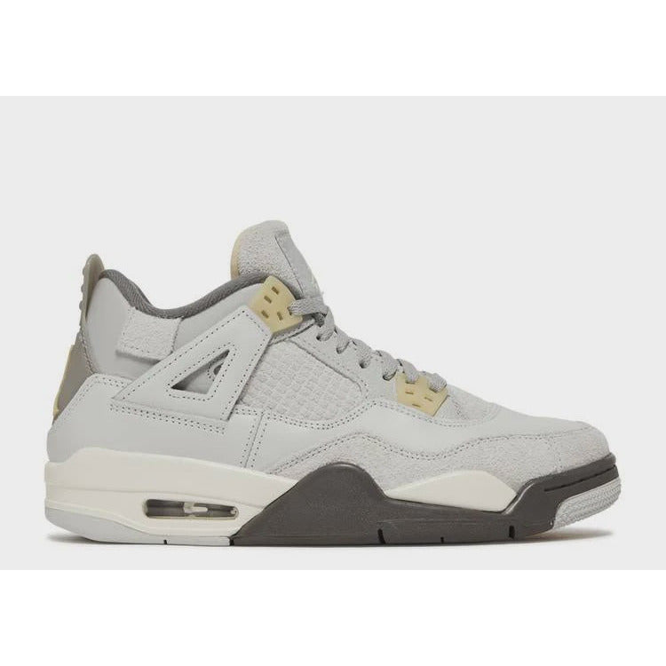 Jordan 4 Retro SE - Craft Photon Dust (GS) (DV2262-021) youth basketball shoes in stylish grey and black colorway with Nike Air cushioning
