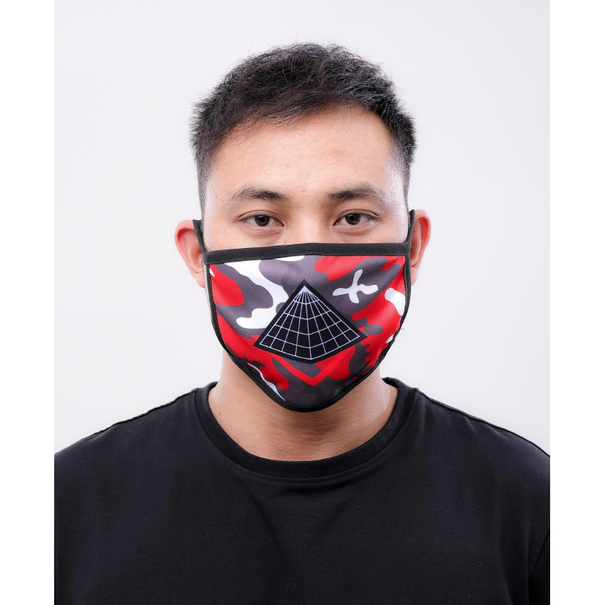 Black Pyramid- Pyramid Logo Face Mask Red Camo