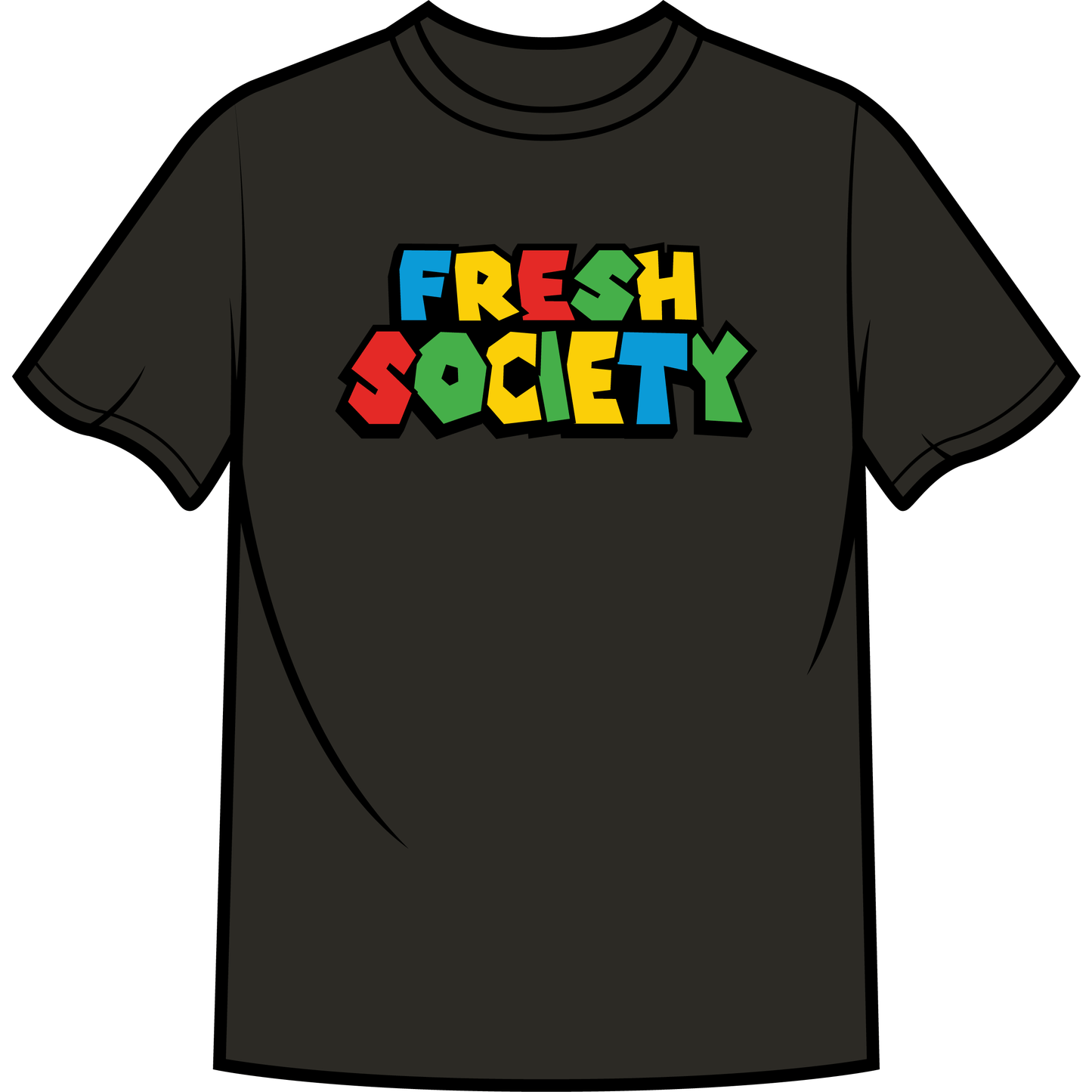 Super Fresh Black Tee from Fresh Society, a stylish and comfortable wardrobe essential for any fashion-forward individual
