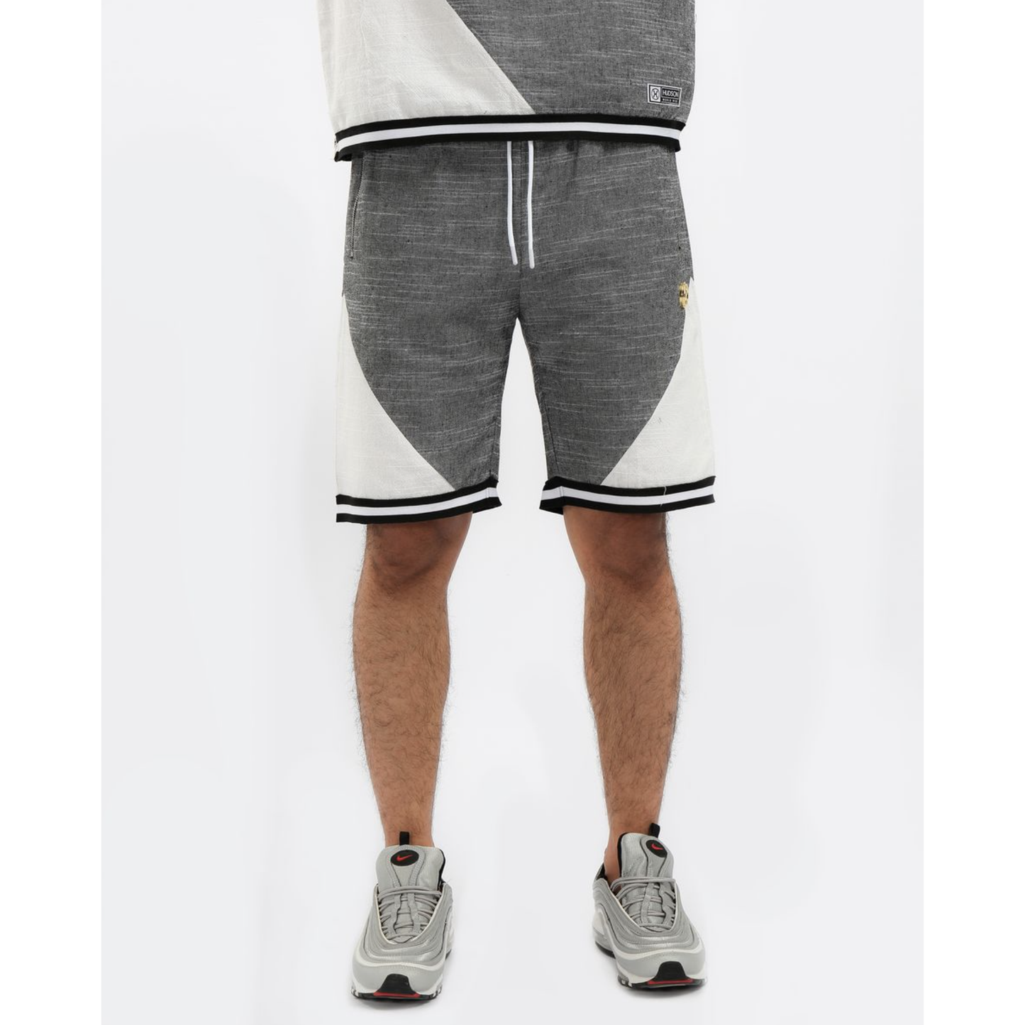 Black Hudson Chambray Shooter Shorts (H3052707-BLK) with front pockets and button closure