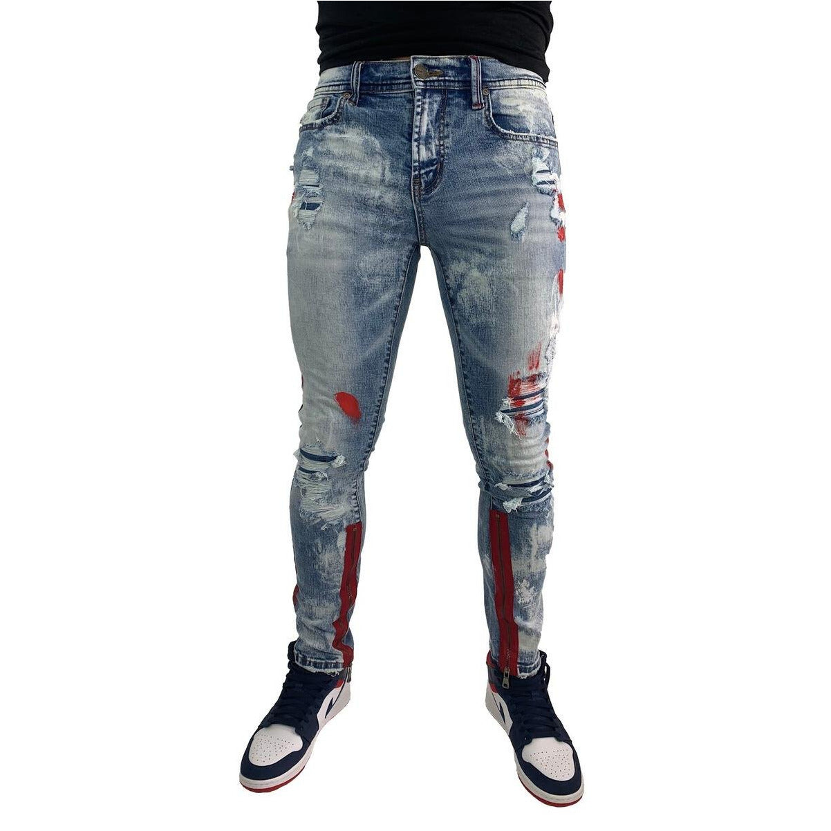 Premium quality hand-painted denim with Atlanta-inspired motifs