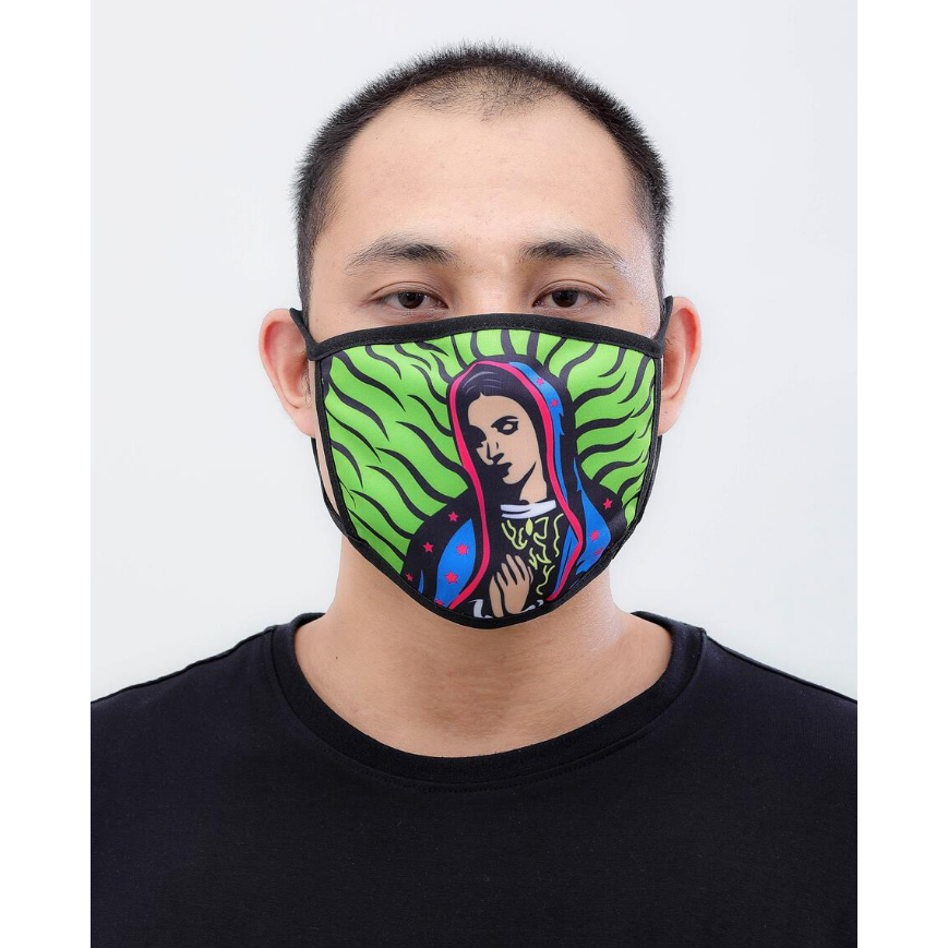 Close-up image of the Hudson Pray Face Mask in Volt, a vibrant and stylish protective mask for everyday use