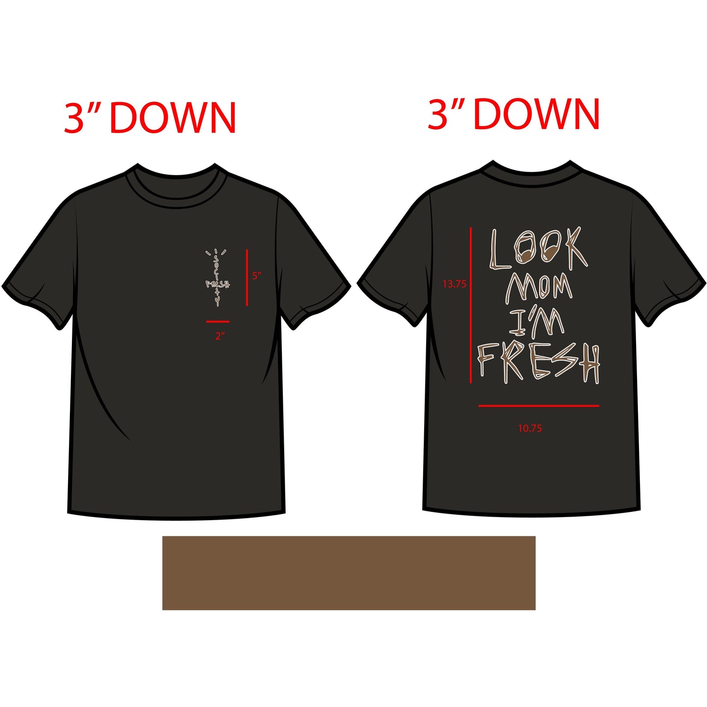 Fresh Society Look Mom I'm Fresh Black/Brown Tee - stylish and comfortable t-shirt in black and brown colors for men