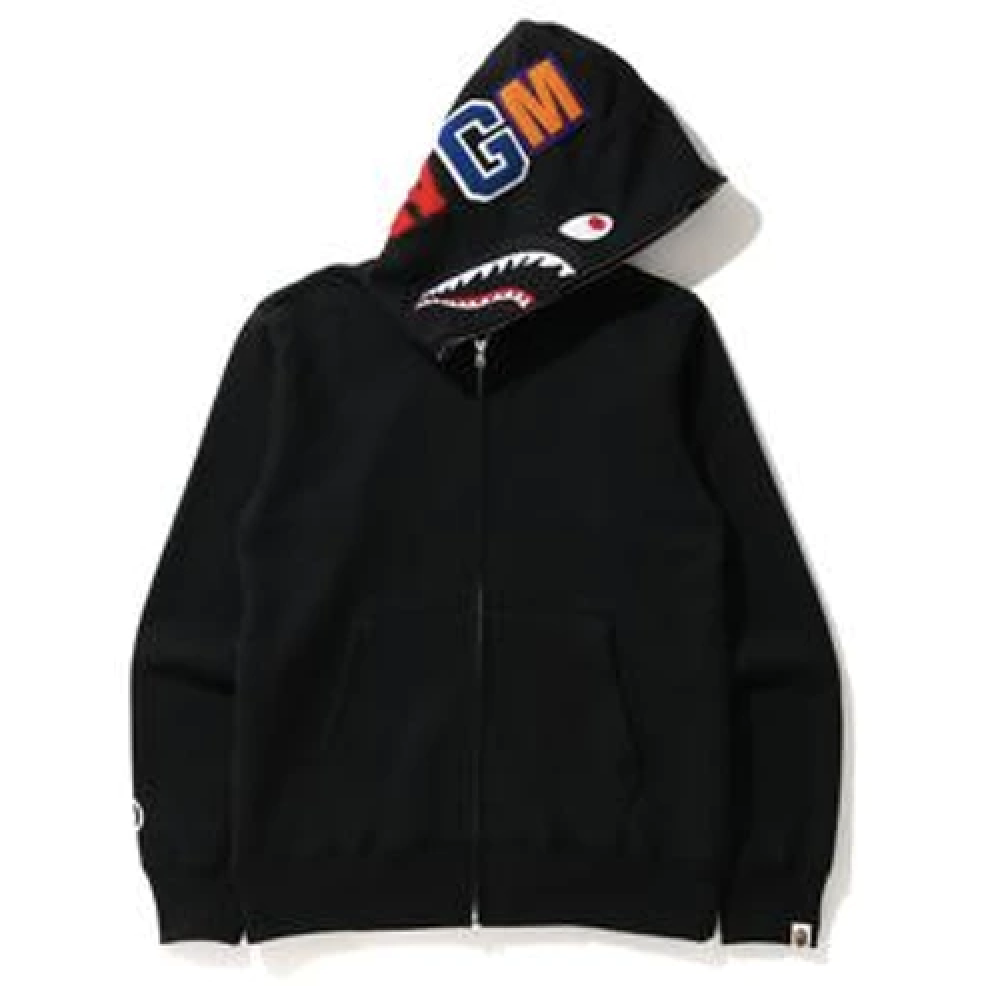 BAPE SHARK FULL ZIP WGM HOODIE BLACK Fresh Society