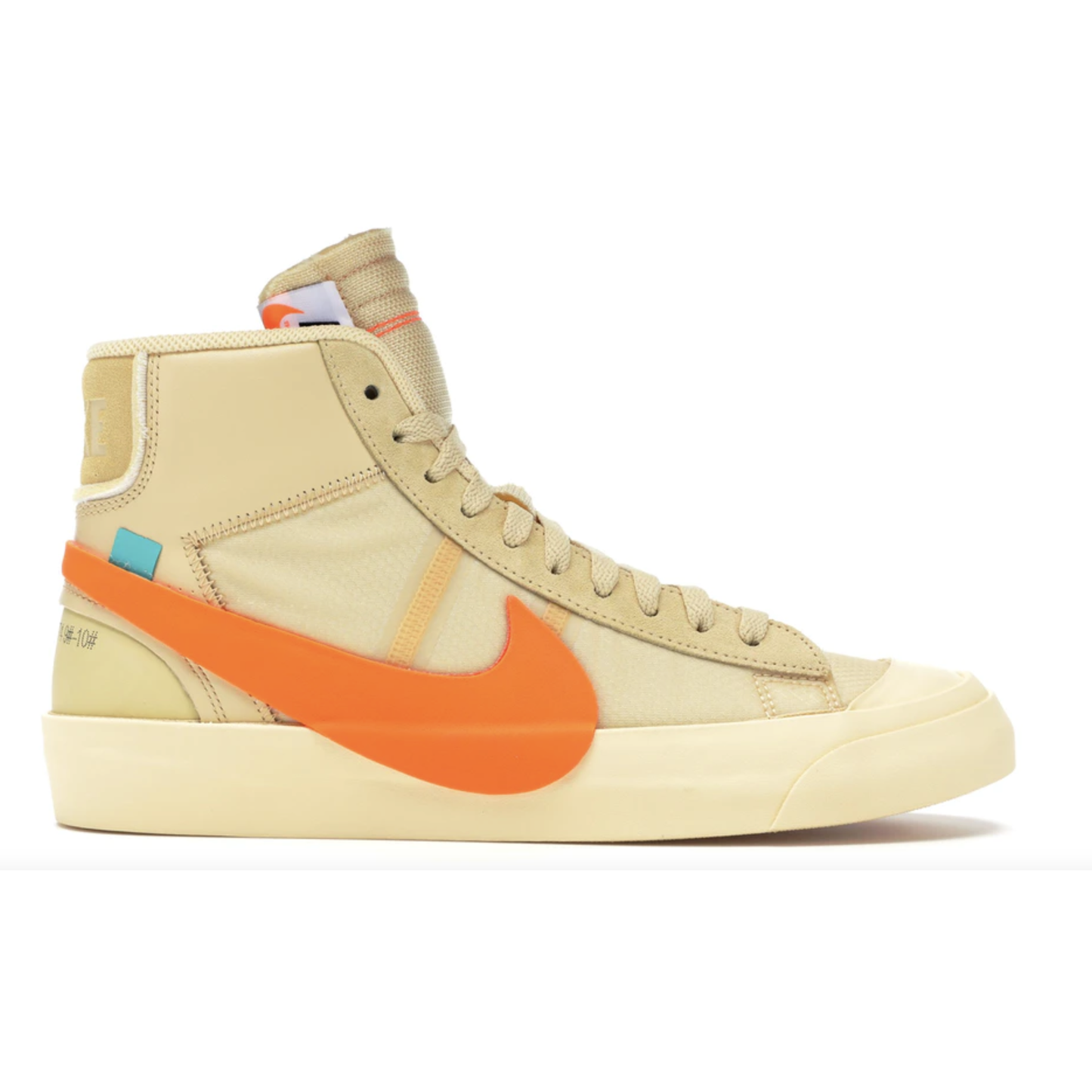 Nike Blazer Mid Off-White - All Hallow's Eve (AA3832-700) shoe in orange and black colorway with signature Off-White branding and unique design
