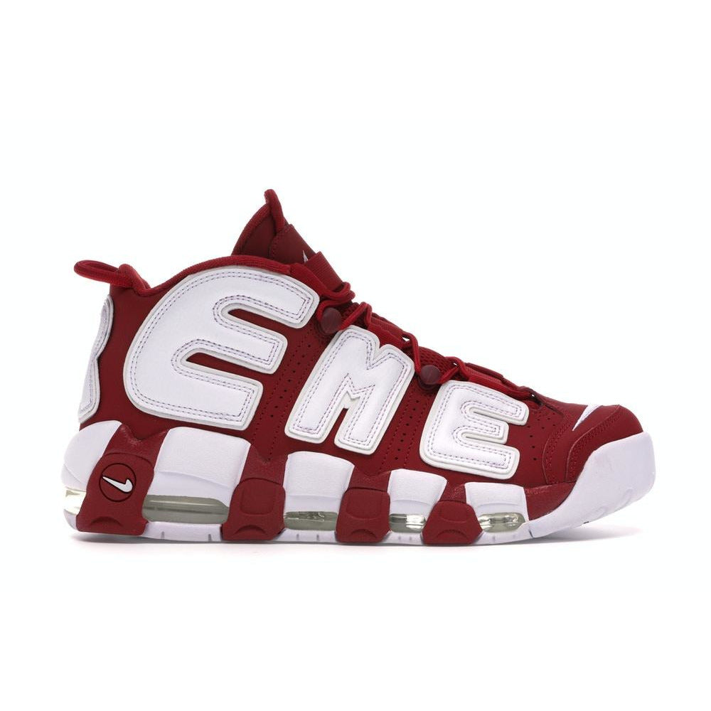Nike Air More Uptempo - Supreme Suptempo Red basketball sneakers on display