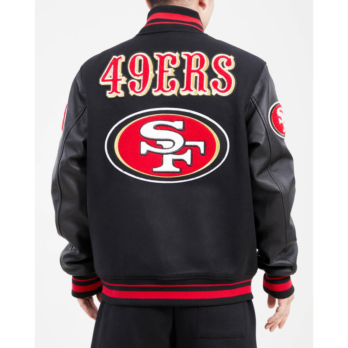 Pro Standard San Francisco 49ers Mash Up Logo Varsity Jacket - Black (FS4641880-BLK)