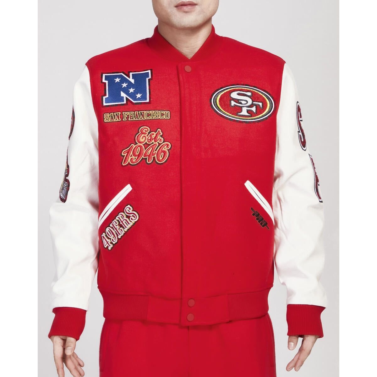 SAN FRANCISCO 49ERS CLASSIC WOOL VARSITY JACKET SIZE MED cheapest