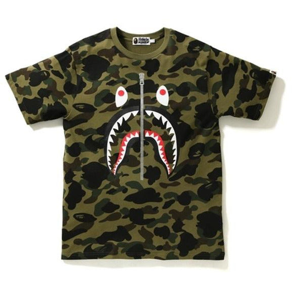 BAPE 1st Camo Shark Tee Green Camo New Deadstock Fresh Society