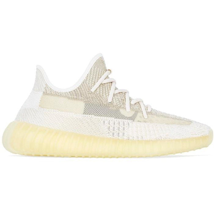 Close-up image of the adidas Yeezy Boost 350 V2 - Natural sneakers, featuring a neutral colorway and signature Boost technology for unparalleled comfort and style
