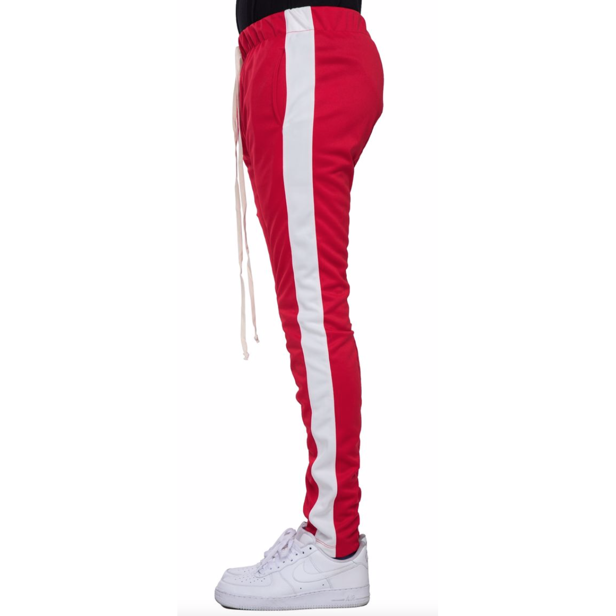 Red and white jogging top pants