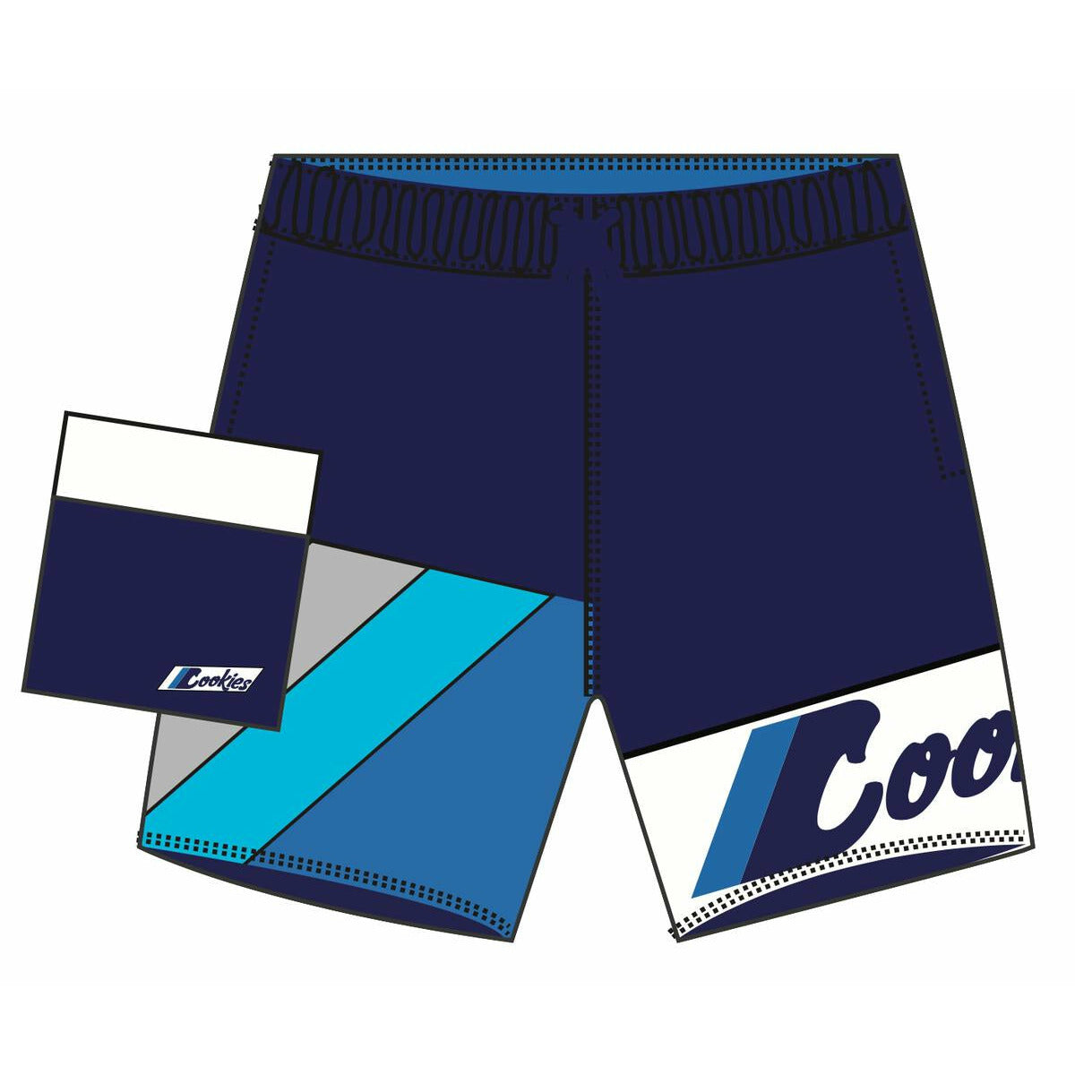Men's Cookies Aventador Boardshorts in vibrant blue, perfect for beach days and summer adventures, available in size 1550B4824