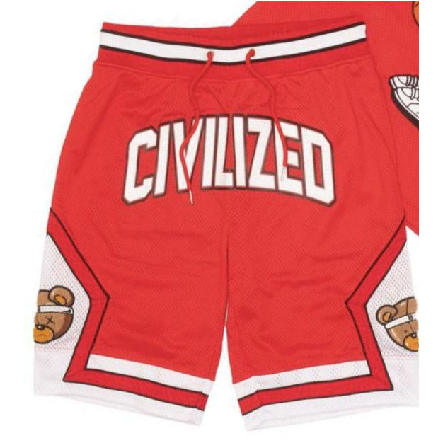 High-quality and stylish Civilized Air Bear Red Shorts for men