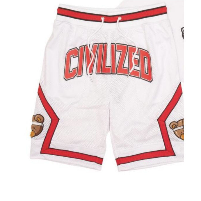 Comfortable and stylish white shorts from Civilized Air Bear, perfect for summer