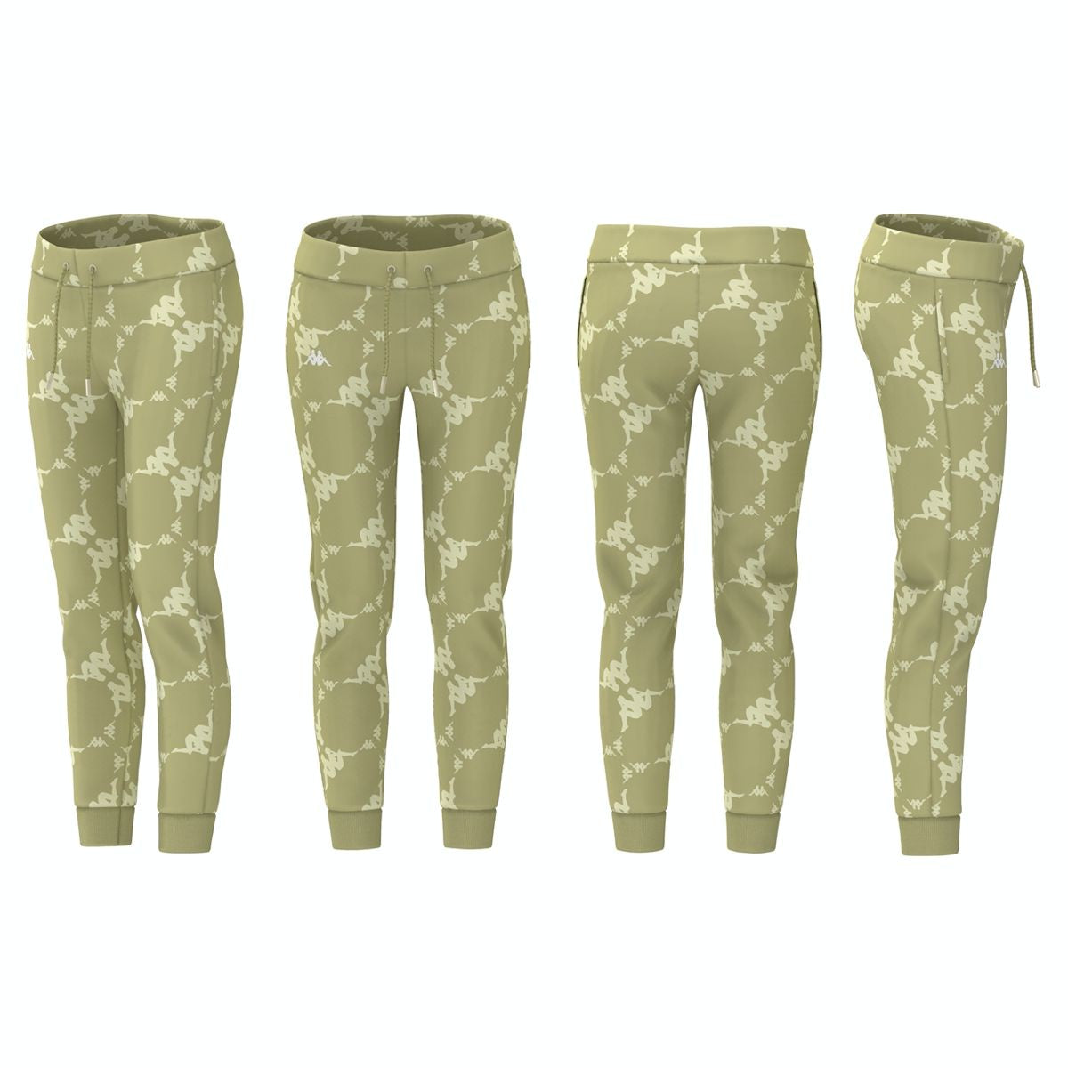 Comfortable women's Kappa yellow Cedar/White Authentic Elosia joggers with stylish design